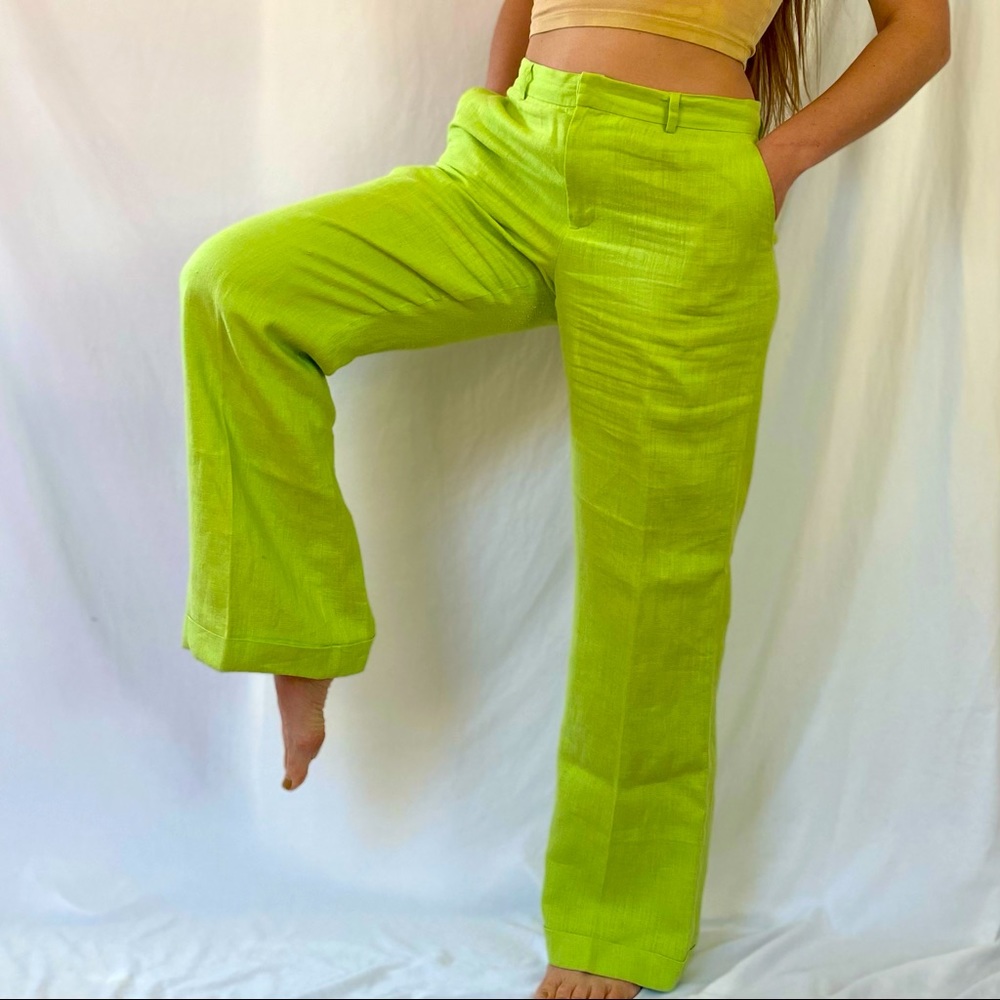Lightly preloved wide legged linen pants by Ralph Lauren
